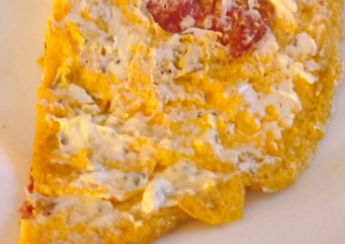 Tortilla de chorizo con queso finas hierbas Receta de Chari Crzo- Cookpad
