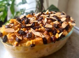 Foto resep Bread & Apple Butter Baked Pudding