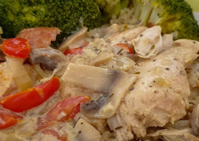 Creamy white wine chicken kick