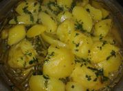 A picture of french beans and potatoes