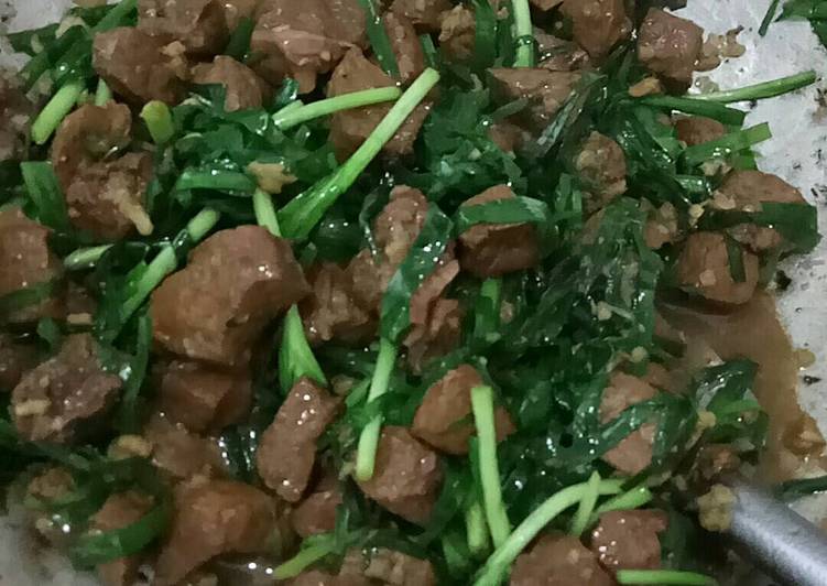 Tumis hati sapi kucai