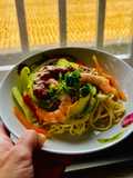 Chilled Avocado Shrimp Noodles
