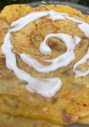 A picture of Chicken tikka pancakes.
