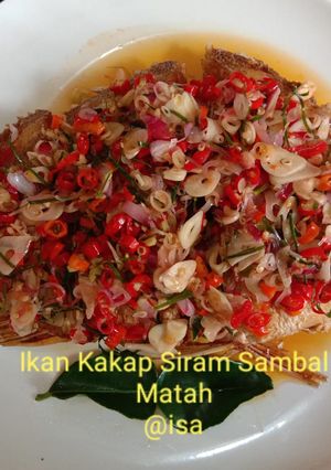 Foto resep #92 Ikan Kakap Siram Sambal Matah (dg bumbu serbaguna)
