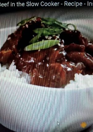 A picture of Mongolian beef crock pot.