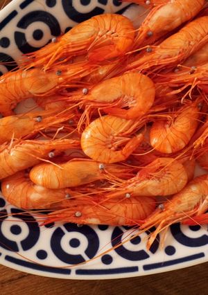 A picture of 🦐 Salted poached shrimp, only in season.