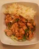 Bol de calabacín con pollo a la plancha y arroz con zanahoria