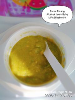 Foto resep Puree Pisang Alpukat Jeruk baby (Snack MPASI 6m)