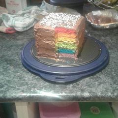 A picture of Amazing and Easy Rainbow Cake.
