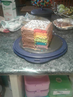 A picture of Amazing and Easy Rainbow Cake.