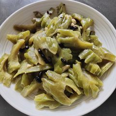 A picture of Stir-Fried Bitter Gourd with Tauci.