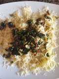 Fideos moñitas "mini" con pesto rápido. #caminodesabores