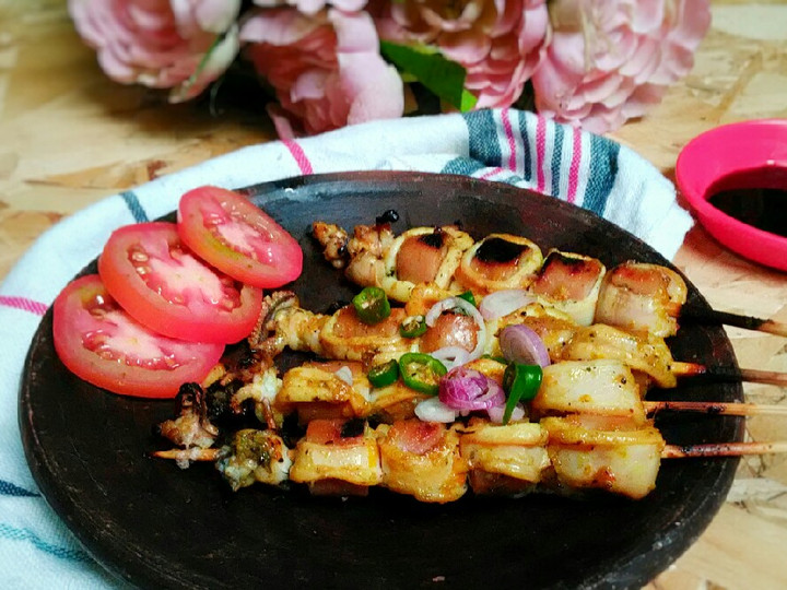 Resep Cumi Bakar Pedas (bakar sate kekinian), Enak Banget