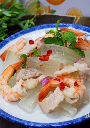 Hình của món Gỏi Nha Đam Tôm Thịt.