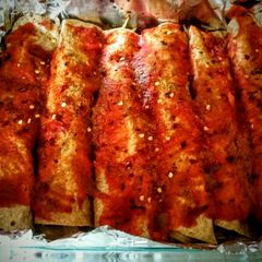 A picture of Whole wheat Spicy Turkey Enchiladas.