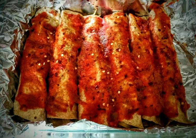 Steps to Prepare Favorite Whole wheat Spicy Turkey Enchiladas