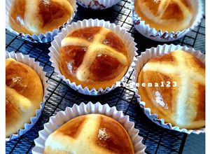 Foto resep Cross Sweet Bun with Lemon Cream Cheese filling (Eggless)