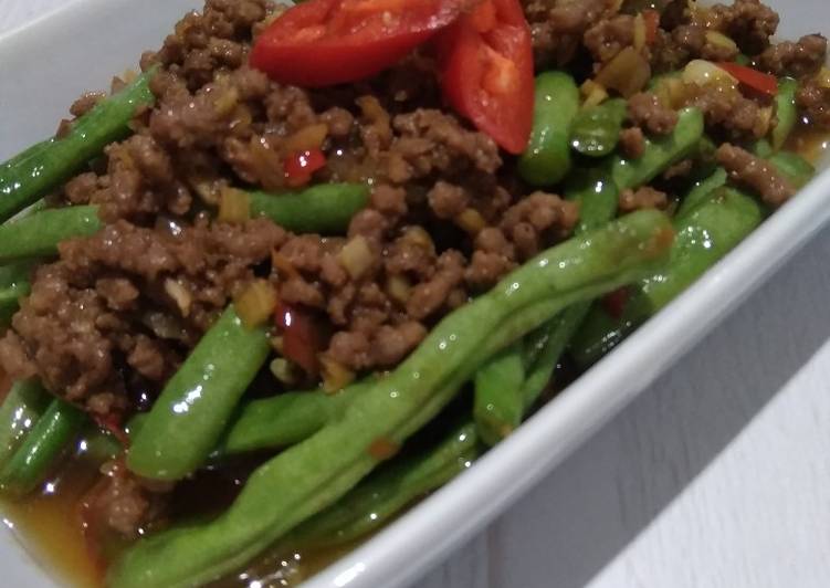 Cara Gampang meracik Tumis buncis daging giling, Menggugah Selera