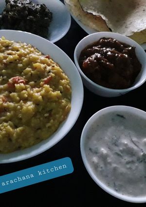 A picture of Moong dal ki khichadi.