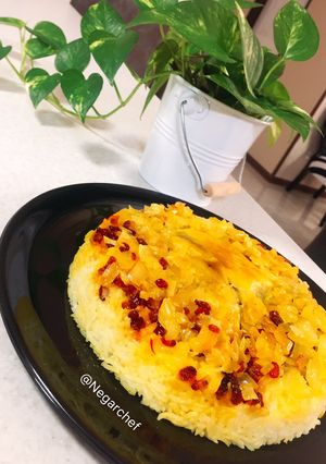 عکسی از دستور ته چین جوجه ای قالبی نگار پز