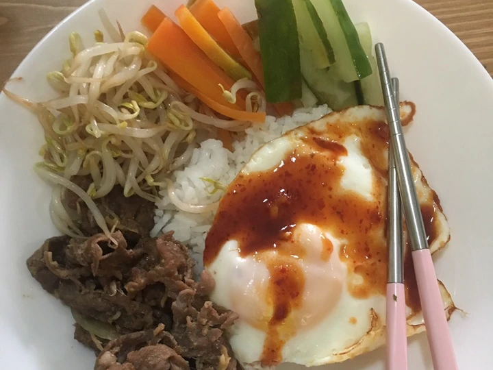 Easy Steps to Prepare Recipes Bimbibap korea the Delicious So Delicious.
