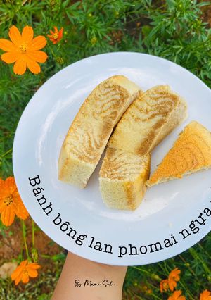 Hình của món Bánh bông lan phomai ngựa vằn.