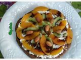 Torta de ricotta, durazno y kiwi