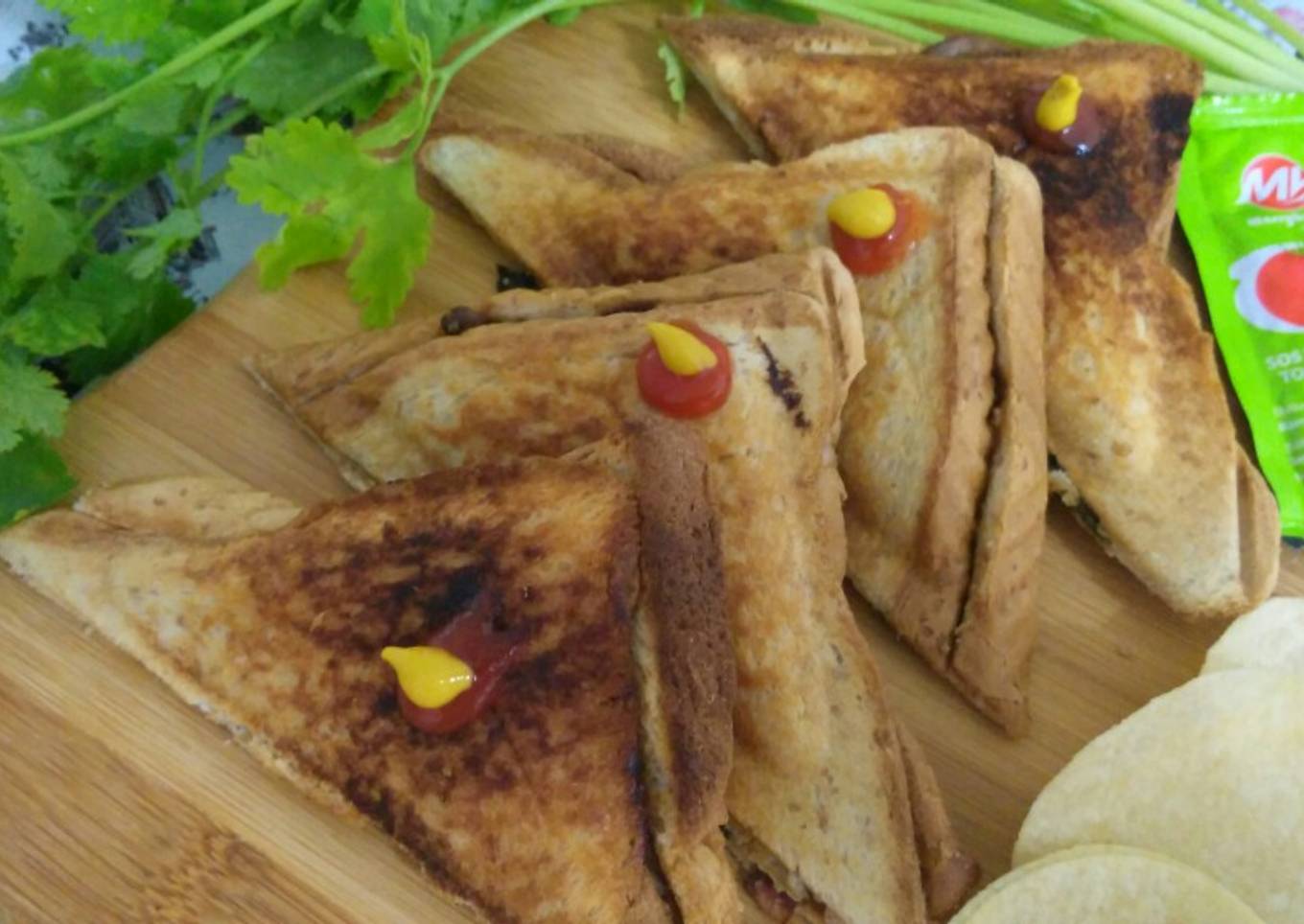 Spinach masroom grill sandwich