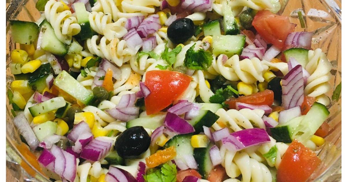 ?Rainbow Pasta salad: Recipe by Lubna's Kitchen - Cookpad