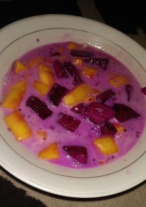Foto resep Es Laksamana Mengamuk khas Riau + buah naga
