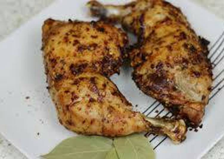 This is grilled chicken with frying pan without oven