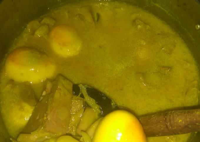 Resep: Gudeg Kuah Kuning dan telur Enak