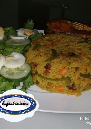 A picture of My special jollof rice.