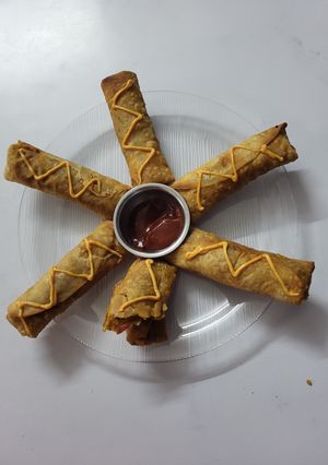 A picture of Vegetable, Spring Rolls (With Homemade Spring Roll Sheets).