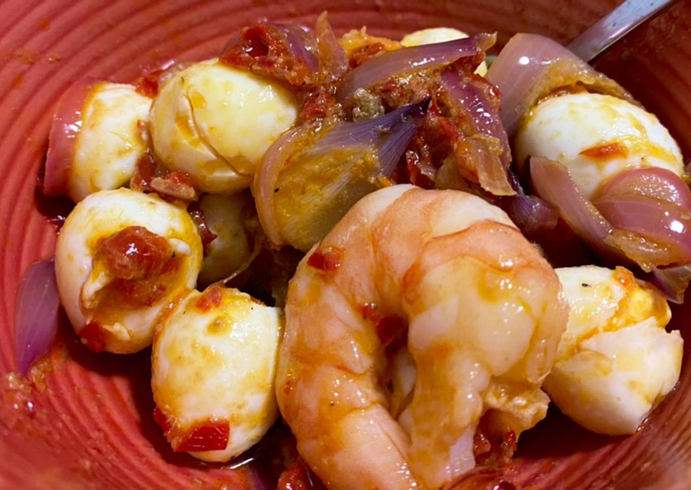 Sambal Prawn & Quail Eggs