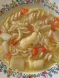 Pasta e patate, sopa de pasta con papas