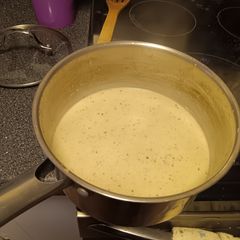 A picture of Simple, quick Alfredo sauce.