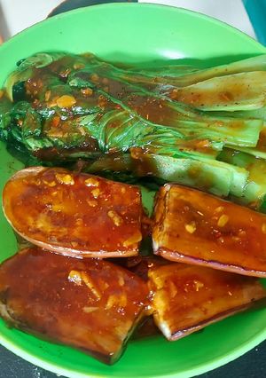 Foto resep Terong bakar dan pakcoy saus tiram