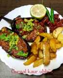 Aurora solar spiced aubergine baked with desi baked chips