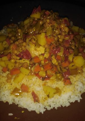 صورة لوصفة روز مسقي بالدجاج مممم يا سلام 🍗🍗🍗