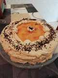 Tarta de mocca y yema tostada