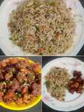வெஜ் ஃபிரைட் ரைஸ்,கோபி மஞ்சூரியன் (veg fried rice, Gobi Manchurian recipe in tamil)