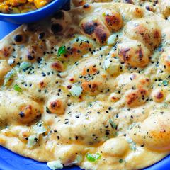 A picture of Whole wheat flour butter garlic naan without yeast.