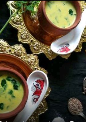 A picture of Pumpkin Moringa leaves soup.