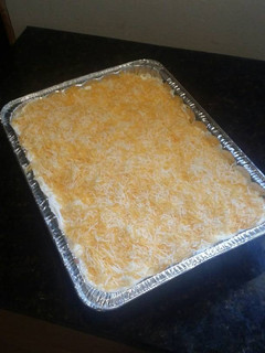 A picture of Brad's seven layer dip to feed an army.