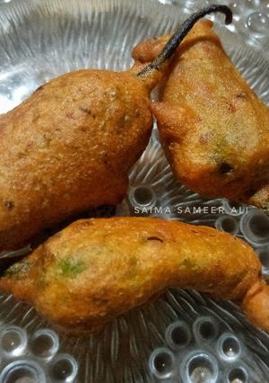 A picture of Hari mirch k pakoray.