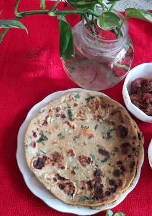 A picture of Methi aloo paratha.