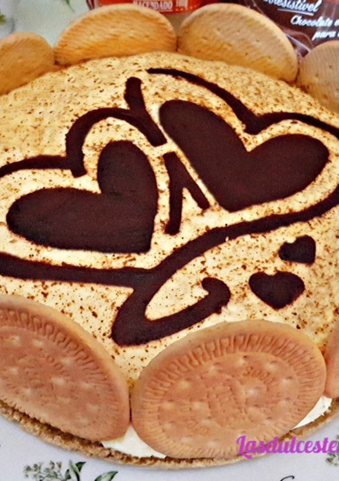 Una foto de Tarta de natillas y galletas