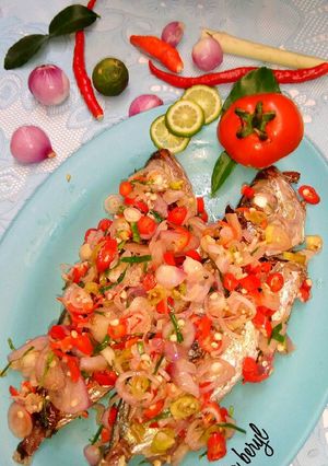 Foto resep Ikan selar bakar bumbu matah