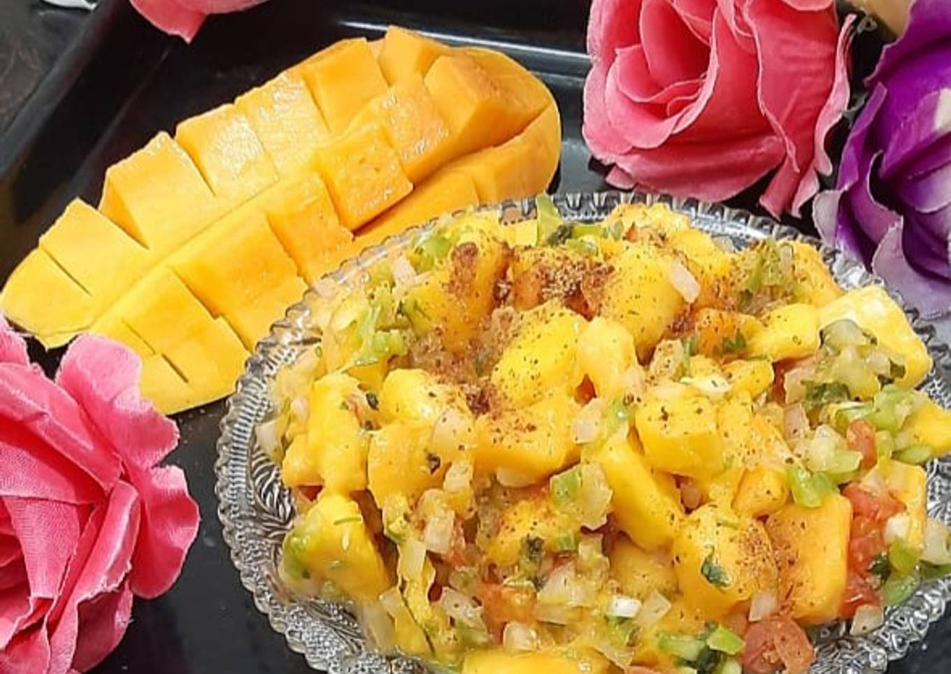 Grilled Mango salsa🥭🥭